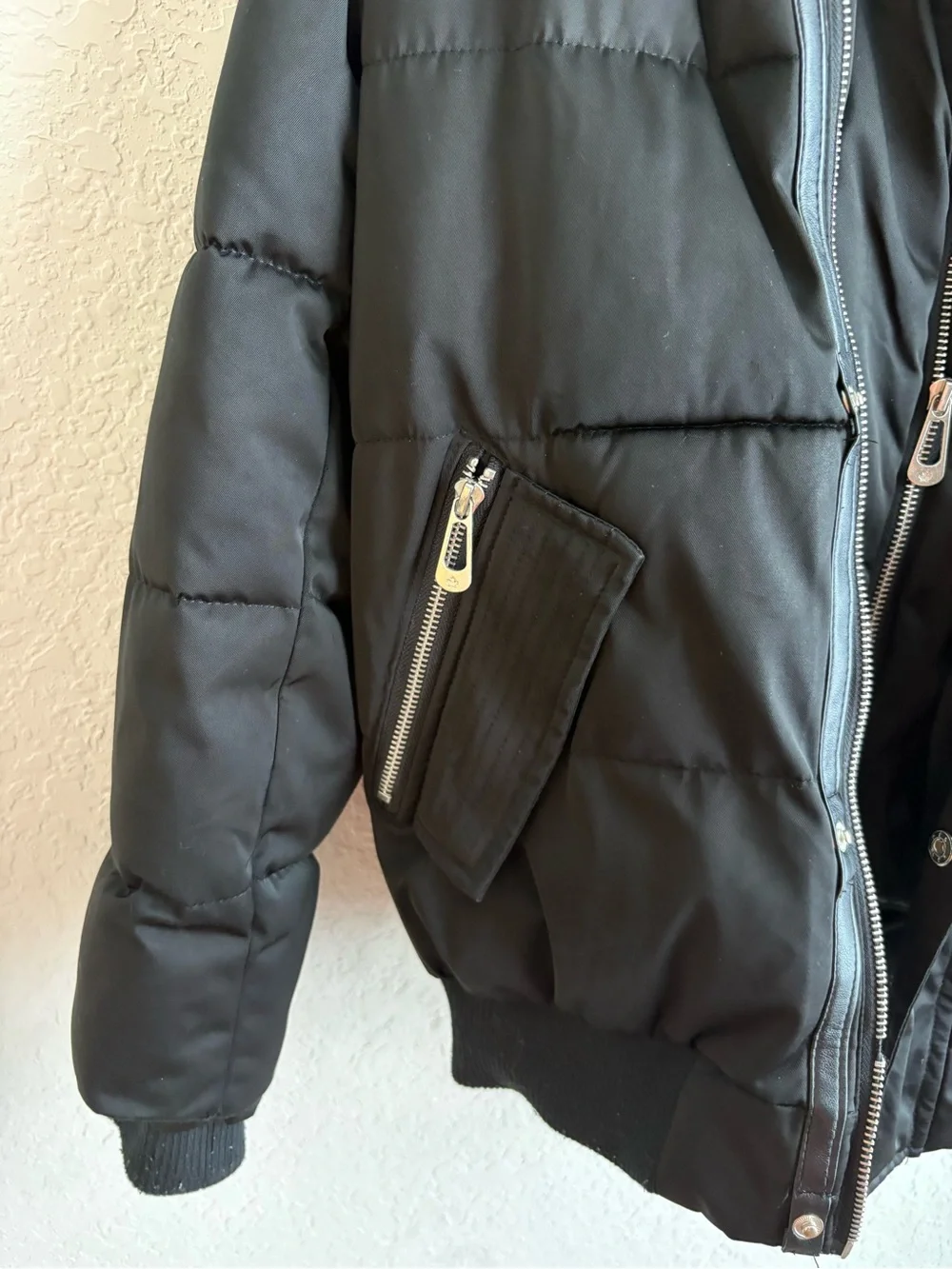 NOIZE Kids Black Detachable Fur Hood Puffer Jacket Large 12